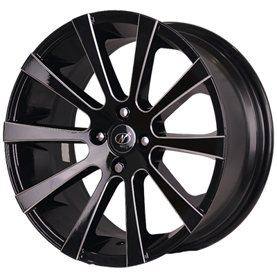 17x8 Slice 4x100 Black Milled