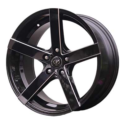 18x8.5 Techno 5x114 Black Milled (Box Type)